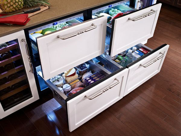 Domestic Under Bench Fridge With 4 Drawers For The Kitchen